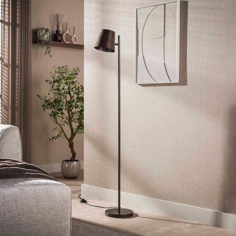 Lampadaire 37x37x157 cm en métal brun