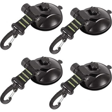 – 4er-Pack Saugnapf-Befestigungen – Saugnapfbefestigung für Auto und Camping – Maximale Traglast 10 kg – Haftgelbasis (1/4)