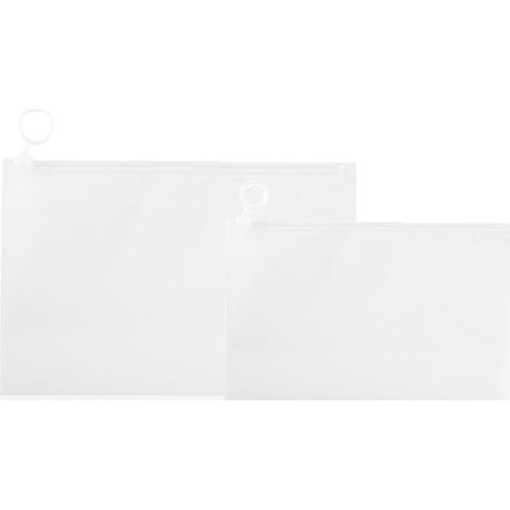 Sachet Zip, Pochette Transparente Zippée, Sachet Plastique Transparent Zip, Finition Translucide Givrée, Cosmétiques, Produits de Toilette, Lingerie, Câbles de Données (1/3)
