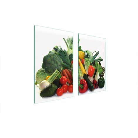 PLAQUE DE PROTECTION EN VERRE POUR POÊLE 75x52 LÉGUMES (1/5)