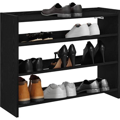 Schuhregal Schwarz 80x25x62 cm Holzwerkstoff