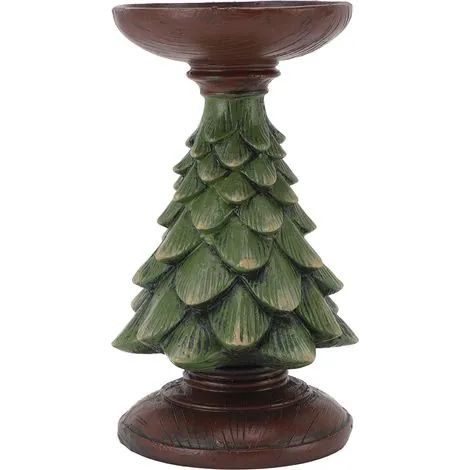 Bougeoir en résine style vintage, décoration intérieure, support pour bougies piliers en forme de sapin de Noël, porte-bougies chauffe-plat pour salon, cuisine, table, centre de table, taille M (1/3)