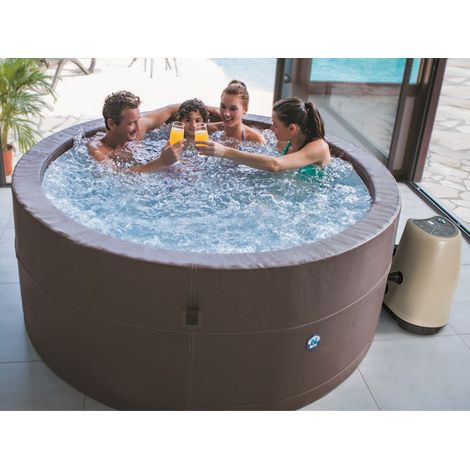 Spa semi-rigide Netspa Vita Premium rond 4 à 6 places – Structure en mousse isolante 13 cm – 88 buses d'air – Chauffage jusqu'à 42°C – France Sauna (1/10)