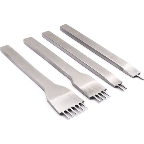 Lederlochwerkzeug-Set, DIY-Lederset, Lederhandwerks-Lochwerkzeuge, Krallenlocher, Rautenstich-Lochband, für DIY-Lederhandwerkslöcher, 4 Stück (3 mm) (1/5)