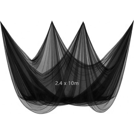 Moustiquaire 2,4m x 10m Filet anti-insectes fin pour jardin, légumes, DIY avec attaches, mètre et ciseaux pour terrasse, balcon, pavillon, camping Protège contre moustiques, mouches et oiseaux (1/5)