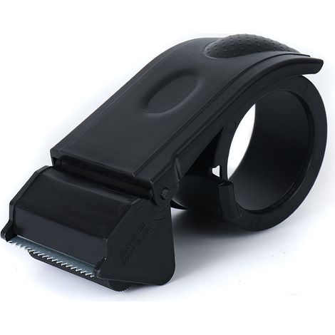 Dévidoir de ruban adhésif de 5 cm facile à installer, scelleuse d'emballage, coupe-ruban, outil de rangement pratique noir