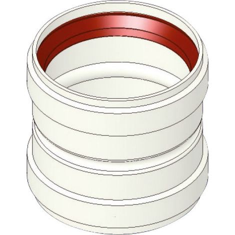 Manicotto FF ø 80 mm in alluminio bianco - per scarico fumi 51040-MA - - CONTI - -