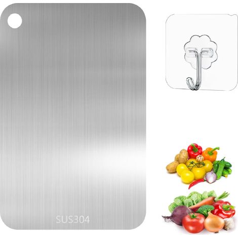 Planche à découper en titane 30 x 20 cm, planche a decouper inox, planche en inox, planche a decouper titane, titanium cutting board (1/5)