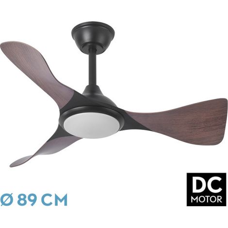 Ventilatore dc caiman 36w 3600lm nero/quercia 89d 3 passi 6vel 3000-4500-6500k telecomando+controllo intensità+memoria+timer