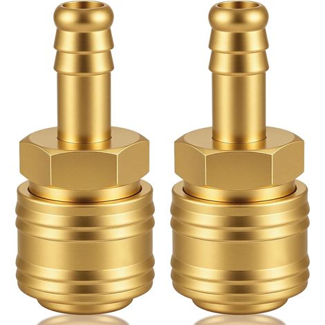 Shine Home 2 pièces de raccord rapide à air comprimé en laiton, NW 7,2 mm avec embout de tuyau pour tuyaux LW 10 mm, raccords de connexion pneumatiques haute densité pour atelier, industrie, construct (1/5)