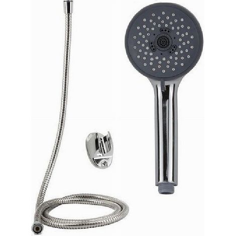 TRADE SHOP - Kit Bagno Doccetta Doccino Rotondo Soffione Doccia Con Laccio 1,8mt Staffa 69092 - (1/3)