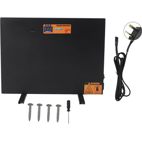 Chauffage pour poulailler noir 150W contrôle manuel anti-basculement minuterie thermostatique protection surchauffe affichage numérique panneau chauffant ferme prise AU 220V (1/5)