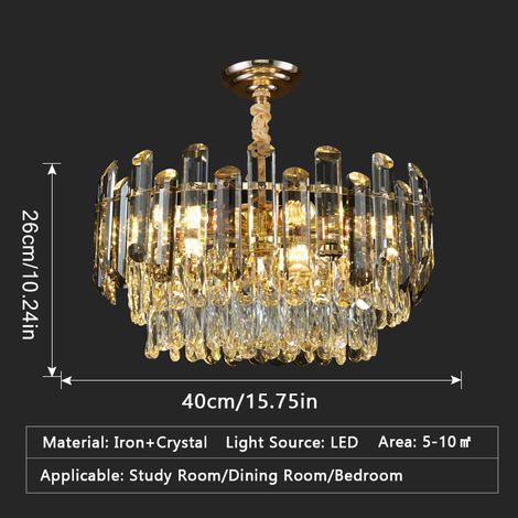 Goldene LED Kristall-Pendelleuchte, Schräg gestaltetes Glasdesign, 3 Lichtfarben, Dimmbar, Elegante Luxuslampe