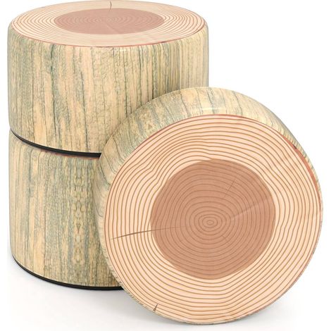 Set di sgabelli per bambini a forma di ceppo d'albero, 3 pezzi, verde