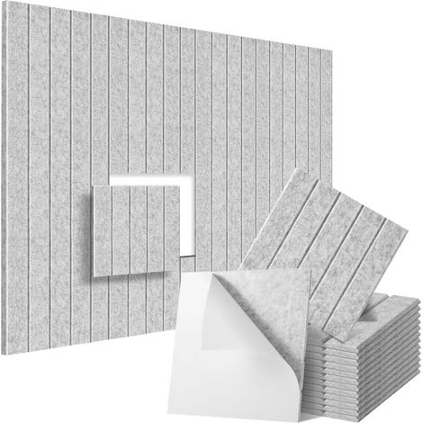 Lot de 12 Panneaux Acoustiques Décoratifs – Insonorisants Muraux Auto-Adhésifs 30x30 cm (1/5)