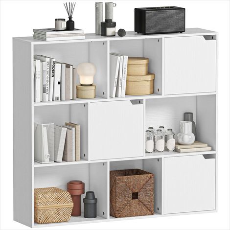Bibliothèque 9 cubes blanc panneau particules 106 x 24 x 95 cm (1/5)