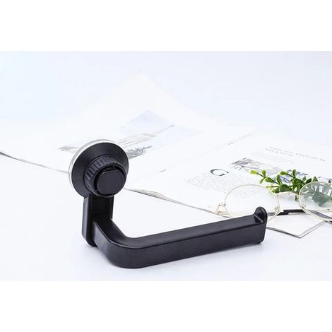 (noir) Porte-papier toilette à ventouse sans perçage, distributeur de papier toilette mural en ABS (1/5)