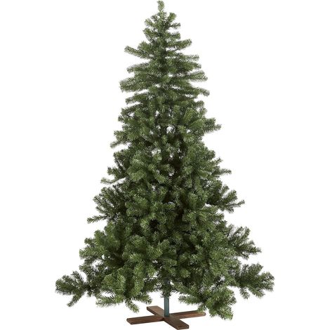 Sapin de Noël Best Season 'Vidaby', vert, 210 cm, socle en bois