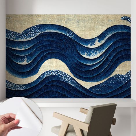 Papier peint autocollant adhésif avec imprimé motifs uniques apparence moderne Formes océaniques 104x70 cm (1/5)