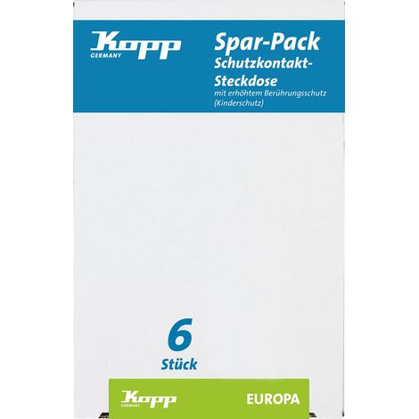 Kopp Prese di corrente Europa con contatto di terra e maggiore protezione dei contatti, confezione professionale da 6, 117913080 (1/3)
