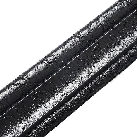 ACESOME Moulures décoratives, autocollantes, 3,2 m x 8 cm, XPE, moulures murales, moulures murales, moulures de plafond, pour couloir, plafond, coin, ligne, noires (1/5)