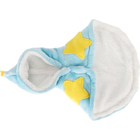 Cape pour animaux de compagnie, mignonne, douce et confortable, en flanelle, pour chien, chaude et idéale pour l'hiver, bleu ciel, taille S (1/5)