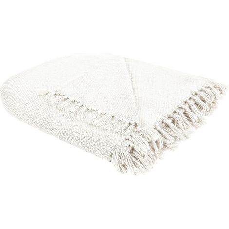 Kuscheldecke CHAOHANI Stoff 200 x 220 cm Cremeweiß