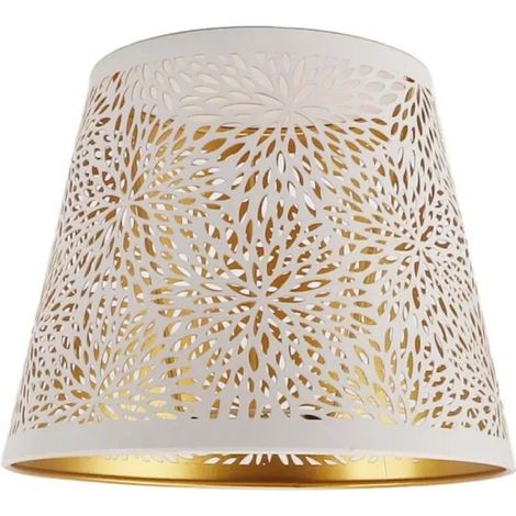 1 Abat-jour Motif floral ombre d'arbre, Fer forgé sculpté, Blanc, Pour salon ou chambre (1/5)