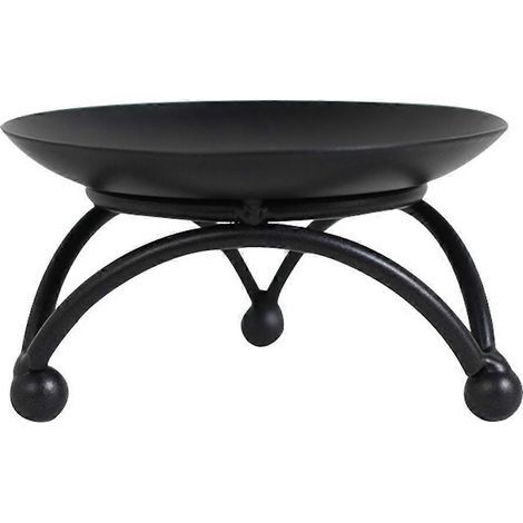 Plateau à bougie rond pour table de mariage, bougeoir en fer, récipient à bougie-Black (1/3)