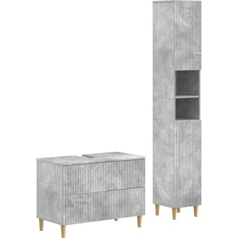 Maison Exclusive - Set di Armadi da Bagno da 2 Pezzi ARNHEM Grigio Cemento (1/5)
