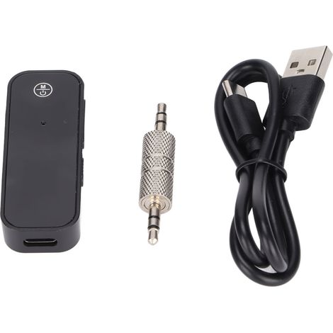 Wiederaufladbarer Bluetooth 5.0 Hands-/Auto-Sender-Empfänger, kabelloser Audio-Adapter für Freisprecheinrichtung, geeignet für Fernseher und Autoradio.