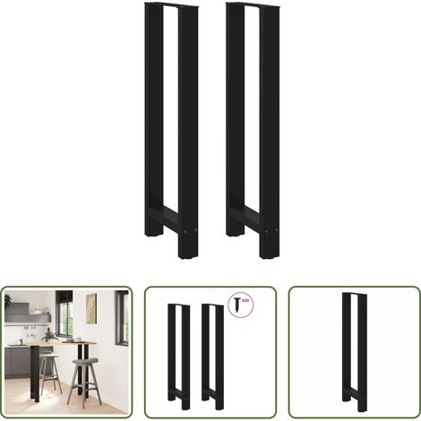 vidaXL Patas para mesa de bar negras (2 unidades, 40 x 110-111 cm, acero) (1/5)