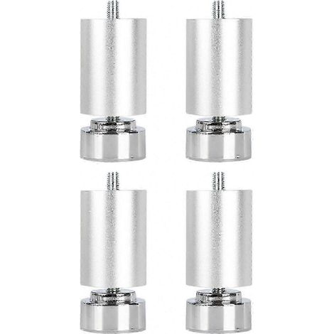 Quatre pieds de canapé robustes réglables en métal fileté M10, adaptés aux meubles, lits, tables et armoires, argentés, 10 cm. (1/5)
