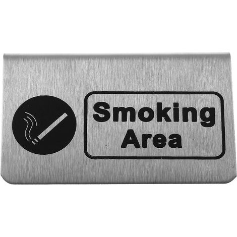Signalétique en acier inoxydable pour les zones fumeurs dans les restaurants, adaptée aux salles de réception. (1/5)