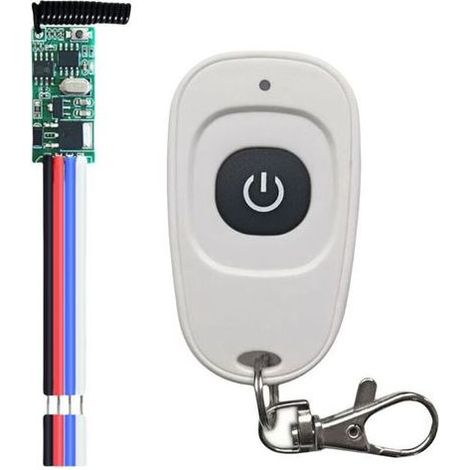 Interrupteur Télécommande RF 433 MHz 12 V CC – Kit Émetteur + Récepteur Mini Relais LED Haute Sensibilité 3,5–12 V pour Porte de Garage (1/5)
