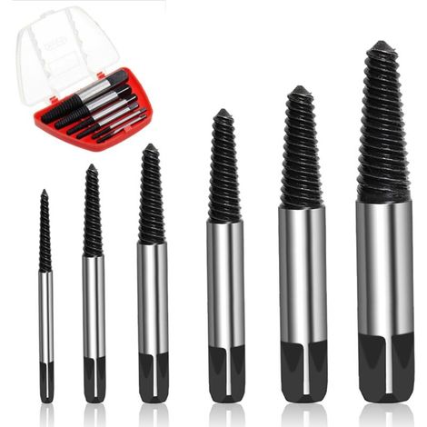 6-teiliges Schraubenausdreher-Set, Stufenbohrer, Bolzenausdreher, Sechskantkopf, Kohlenstoffstahl, geeignet für Haus- und Autoreparaturen (1/5)