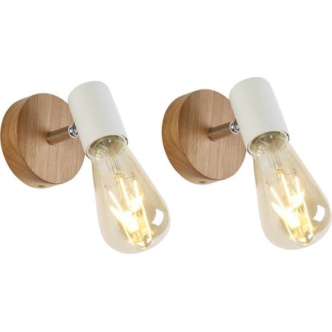 Luminaire Bureau Veilleuse E27 - Industriel Parfait pour Chevet 180° - Éclairage, Murale, Directionnel, Lampe de Chevet ou Loft - Exclut Ampoule (2pc) (1/5)