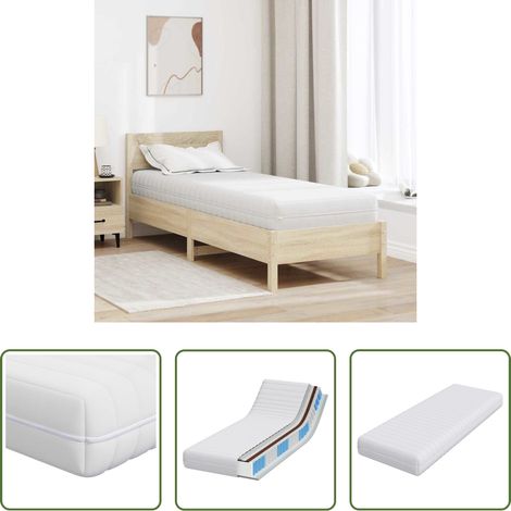 Matelas à ressorts - Matelas Blanc 80 x 200 cm Ressort ensaché (1/5)