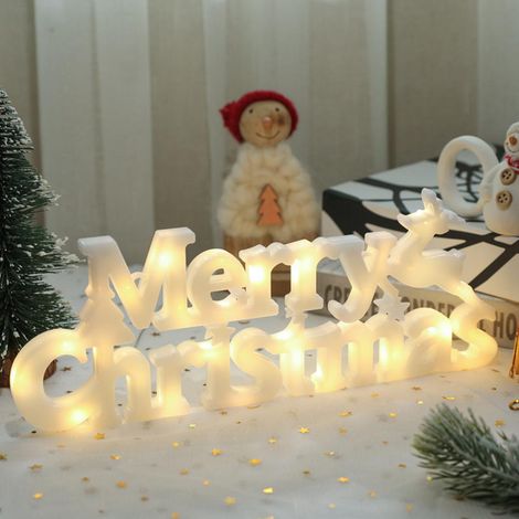 Guirlande Lumineuse Led Lettres Merry Christmas - Décoration Intérieure Et Extérieure Pour Arbre Et Porte - 1 Pièce (1/5)