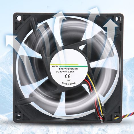 Disipador de chasis PWM de cuatro cables de 12 V y 0,60 A, 9 cm, con control de temperatura y medición de velocidad de hasta 4200 RPM. (1/5)
