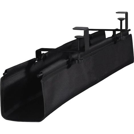 Plateau de gestion des câbles sous le bureau - Organisateur de câbles à clipser pour fils d'ordinateur et cordons d'alimentation - Support de rangement en fer et tissu pour la maison, le (1/5)