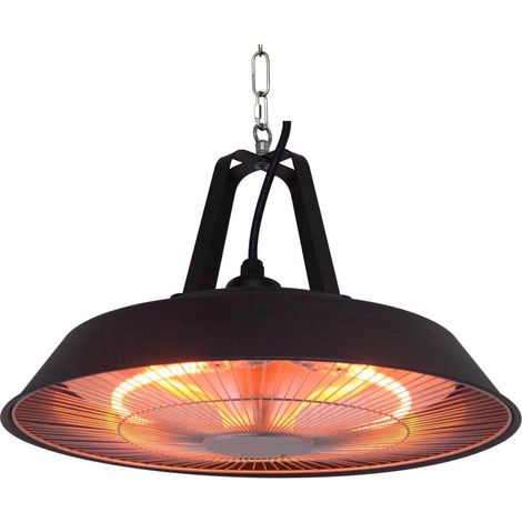 Stufa Elettrica ad Infrarossi Ø42,5 cm a Sospensione da Soffitto 1500W Nera (1/4)