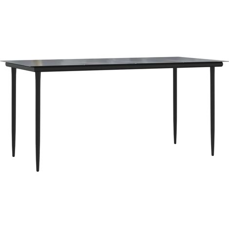 Maison Exclusive - Garten-Esstisch Schwarz 160x80x74 cm Stahl und (1/5)
