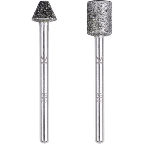 WOLFCRAFT 5989000 JEU DE GOUPILLES DE PONÇAGE DIAMANTÉES, CYLINDRIQUES ET CONIQUES, 2 PIÈCES 1 SET (1/4)