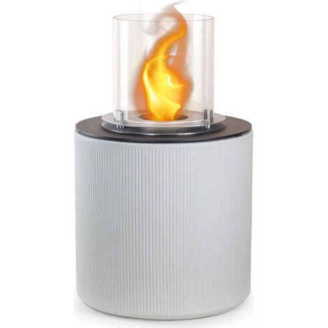 Modigliani - Bioethanol-Holzboden-Kamin � 36xH56 cm, weiss
