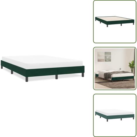 Bettgestell ohne Matratze Dunkelgrün 140x220 cm Samt - Bettgestell - Bettgestelle - Bettrahmen - Bett (1/5)