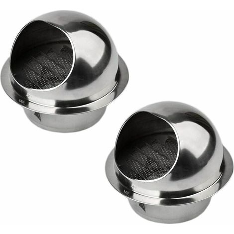 Aérateur Ronde - Grille Ventilation Murale en Acier Inoxydable 304 - Diamètre 100 mm - Pour Sortie Évacuation - 2 Pièces (1/5)