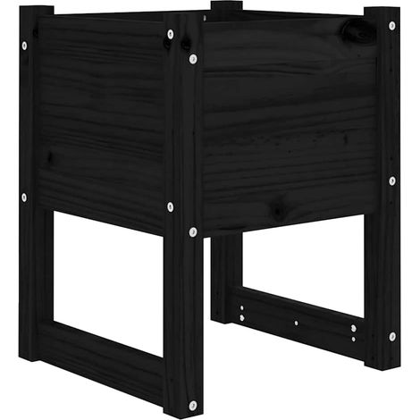 Maison Exclusive - Pflanzkübel Schwarz 40x40x52,5 cm Massivholz K (1/5)