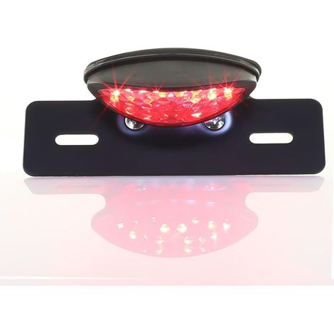 Lntyq Motorrad LED ROT Rücklichter Bremslicht Kennzeichenleuchte Universal Modifiziert Retro (1/5)