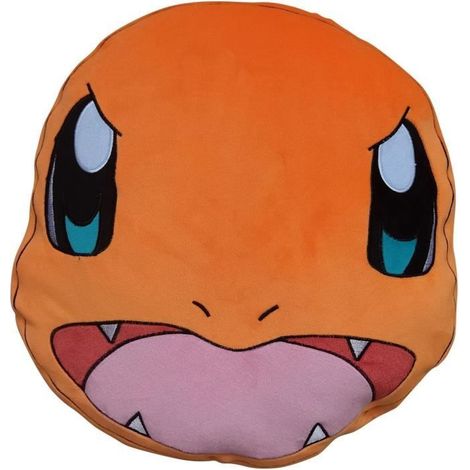 Cuscino premium 3D - POKEMON - Viso Salamèche - Microfibra - 40 cm